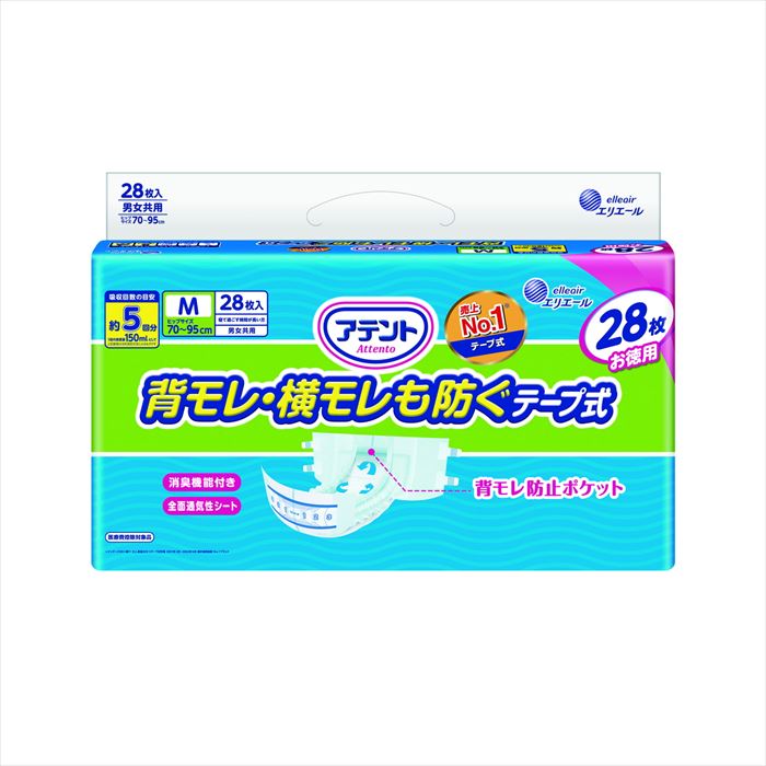 樂天商城 - アテント背モレ・横モレも防ぐテープ式 M28枚