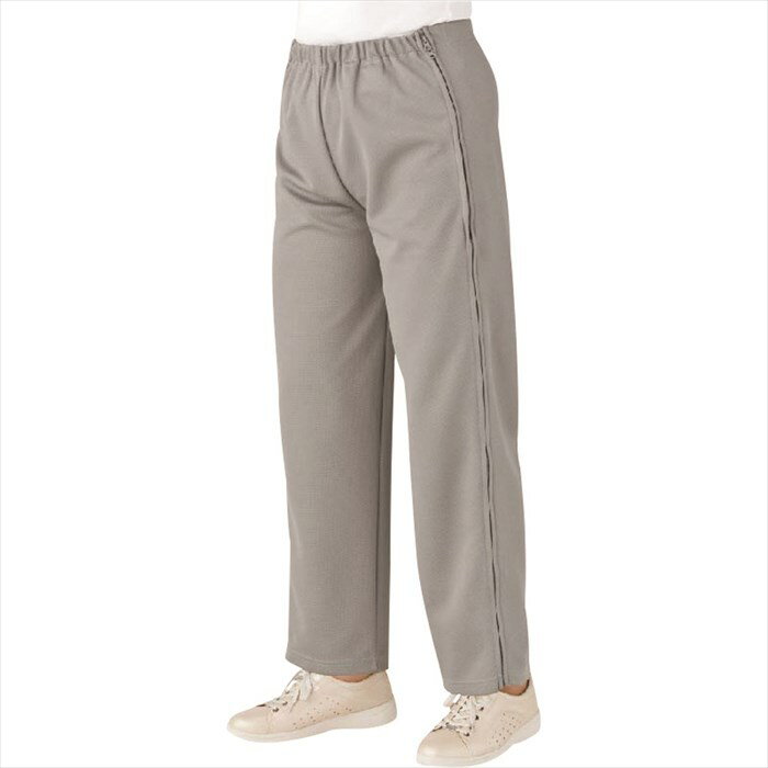 ケアファッション 婦人脇全開ジャージパンツ L グレー 女性用 介護用 肌着 下着 インナー