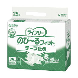 ユニチャーム ライフリー のび～るフィット テープ止め Lサイズ 25枚入り 1袋 おむつ オムツ