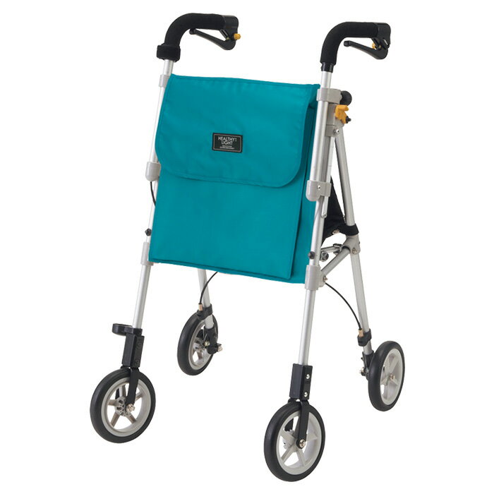 ウィズワン ヘルシーワンライト ターコイズブルー 1143 シルバーカー 杖立て付 手押し車 高齢者 老人 シルバーカート おしゃれ