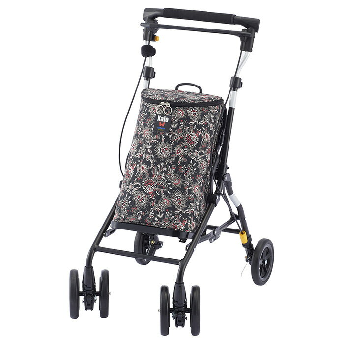 ウィズワン ウィズワンシャオW ブラック シルバーカー 杖立て付 手押し車 高齢者 老人 シルバーカート おしゃれ