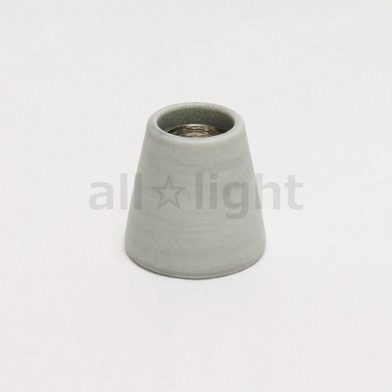 青山電陶　建築ソケット001　φ55mm×H55mm　セト製　E26口金　白熱電球100Wまで　屋内用　グレー　KE2601Gのサムネイル