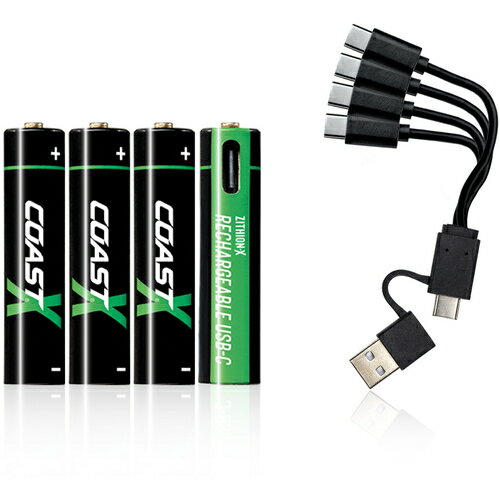 COAST　コースト　単4形リチウムイオン充電池　【4本組】　充電池　ZXAAA　750mAh　31008