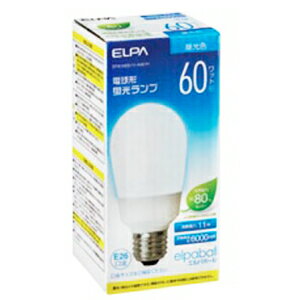 ELPA　エルパボール　電球形蛍光ランプ（蛍光ランプ）　A形　60W形　3波長形昼光色　E26口金　EFA15ED11A061H