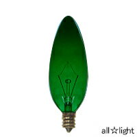 アサヒ　耐熱透明カラーシャンデリア球 E12口金　40W　グリーン（緑色）　C32 E12 100/110V-40W(GT) 1