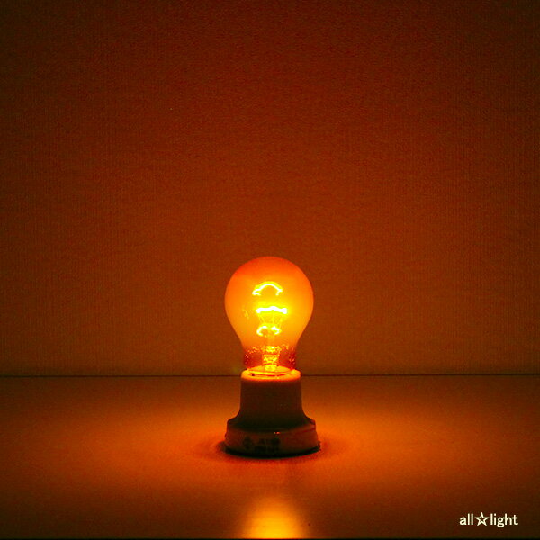 アサヒ 耐熱透明カラー 一般球(カラー電球) E26口金 60W アンバー(金茶色)  PS60 E26 110V-60W(AT) [2]