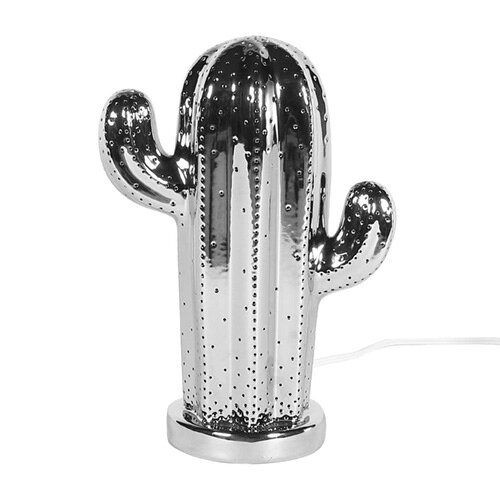 メーカー　： DULTON / ダルトン シリーズ名：PORCELAIN CACTUS LIGHT （ポーセリン カクタス ライト） 品番：DS-0998CR カラー：CHROME タイプ：CACTUS 材質：ポーセリン 定格電圧：100V 定格周波数：50/60Hz 口金：E17 サイズ：H.270mm W.190mm D.100mm コード：1700mm 使用電球： LED電球のみ E17 10Wまで （直径40mm 全長75mm以内のもの） ※電球は付属しません。 【本製品の特性】 ・本製品は構造上、鋭利な箇所があります。取扱いには十分にご注意下さい。 ・製造工程上、細かな傷や擦れがあります。 関連キーワード DULTON ダルトン 照明器具 フロア フロアスタンド デスク 書斎 スイッチDULTON / ダルトン[PORCELAIN LIGHT]（ポーセリン ライト） ■特徴 ユニークな灯りを届けるサボテンの卓上ランプ 子ども部屋や書斎の片隅に、相棒として置いておきたいサボテン型ランプ。 模様を描くように空いた穴は、少しいびつで、素朴な佇まいが憎めません。 スイッチをONにすると、中からぼんやりと光が漏れ、控えめながらも暗闇で自らの居場所を主張。 育つことも枯れることも無く、健気に日常を照らします。 決して機能的な照明器具とは言い張れませんが、どこか愛嬌ある姿に気持ちも明るくなります。 ≪DULTON　PORCELAIN LIGHT≫ CHROMESTAR MAT WHITESTAR CHROMEALOE MAT WHITEALOE CMD-0910CR CMD-0910MWT DS-0997CR DS-0997WT CHROMECACTUS MAT WHITECACTUS CHROMESATURN MAT WHITESATURN DS-0998CR DS-0998WT DS-0999CR DS-0999WT CHROMEROBOT MAT WHITEROBOT CHROMEROCKET MAT WHITEROCKET DS-0773CR DS-0773MWT DS-0774CR DS-0774MWT 商品詳細 【電球の取り付け方】 ・本体底に電球を取り付けたソケットを差し込みます。 ・ソケットを右回しで本体に回し入れます。
