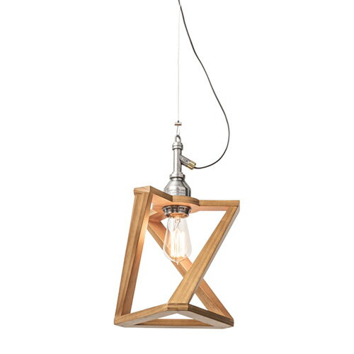 EL COMMUN　エル・コミューン　AMPERSAND FACTORY（アンパサンドファクトリー）　AMP WOODEN SHADE LAMP TRI WIRE AL　ペンダントライト　ソケット　引掛シーリングタイプ　ワイヤー　ウッドセード　ワイヤー　E26　シルバー　ランプ別売り　AMPL016