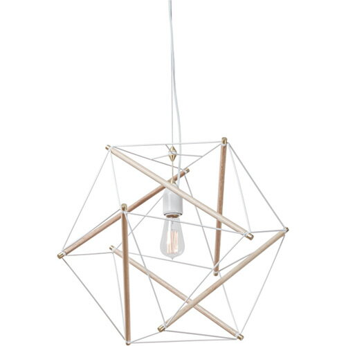 EL COMMUN　エル・コミューン　AMPERSAND FACTORY（アンパサンドファクトリー）　TENSEGRITY PENDANT LIGHT MEDIUM WH　ペンダントライト　ソケット　引掛シーリングタイプ　テンセグリティランプ　ミディアム　E26　ホワイト　ランプ別売り　AMPL044