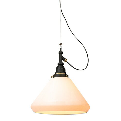 樂天商城 - EL COMMUN　エル・コミューン　AMPERSAND FACTORY（アンパサンドファクトリー）　AMP GLASS LAMP LARGE WIRE BK　ペンダントライト　ソケット　引掛シーリングタイプ　ワイヤー　ホワイトガラス　ラージ　E26　ブラック　ランプ別売り　AMPL084