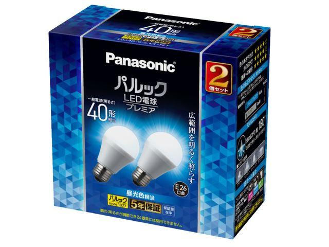 訳あり商品　パナソニック　パルック LED電球 プレミア　一般電球タイプ 広範囲を照らすタイプ　Ra84　40形相当（40W形相当)　昼光色（6500K）　485lm　4．2W　E26口金　［2個入り］　LDA4DGSK42T
