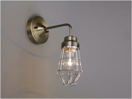 後藤照明　レトロ照明　ブラケットライト　ビス止めガード65・BK型BR　真鍮ブロンズ鍍金　口金E26　60Wクリヤー球付　GLF3453BR ※受注生産品