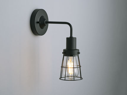 後藤照明　レトロ照明　ブラケットライト　ビス止めブラックガード・BK型BK　口金E26　LEDスワンバルブ　エジソン付　GLF3527 ※受注生産品