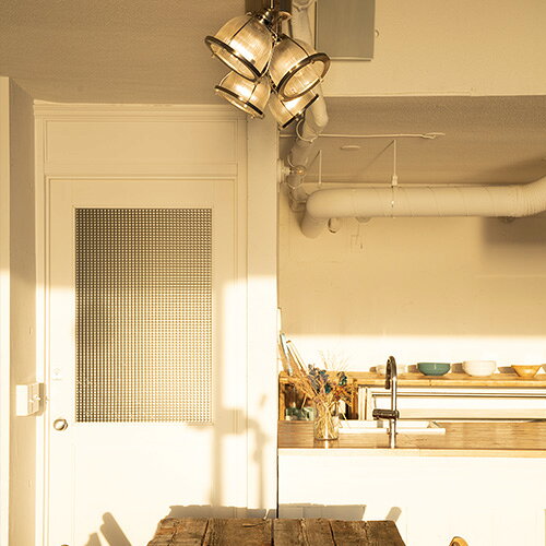 HERMOSA ハモサ シーリングライト DINER 4(ダイナー4) 引掛けシーリング 白熱電球付き(E17/60W×4) 電球色 〜8畳 LED対応可 リモコン付き GL002IRN [3]