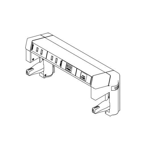 石黒製作所　PLA-PART　G002　クランプ式コンセント　背面カバー　4口　電源/電源/USB-A(中継)/USB-C(コード付)　コード長：2m　15A　125V　最大：1500W　黒　G0024EEACB