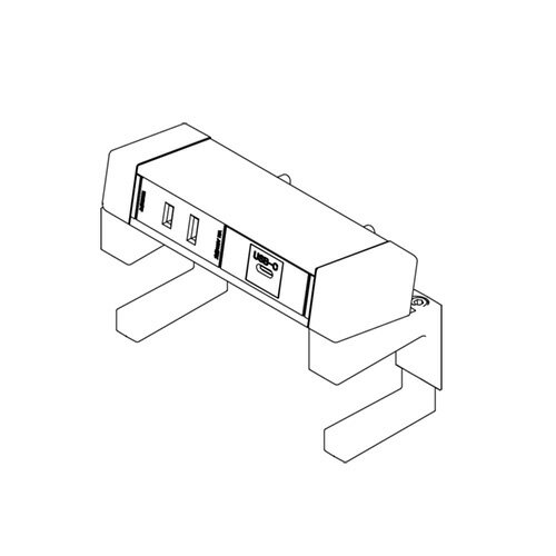 石黒製作所　PLA-PART　G004　クランプ式コンセント　2口　電源/USC-C(コード付)　コード長：2m　15A　125V　最大：1500W　黒　G0042ECB