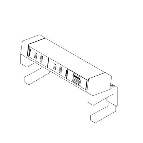 石黒製作所　PLA-PART　G004　クランプ式コンセント　3口　電源/電源/USB-A(中継)...