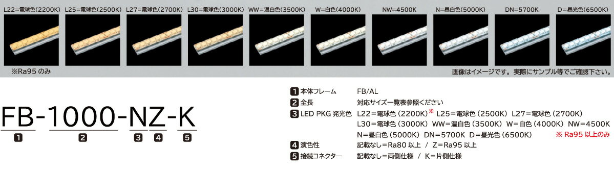 FKK　LEDライン照明　高演色タイプ　FB　DC24V　ラインフラットバー　機器組込専用...