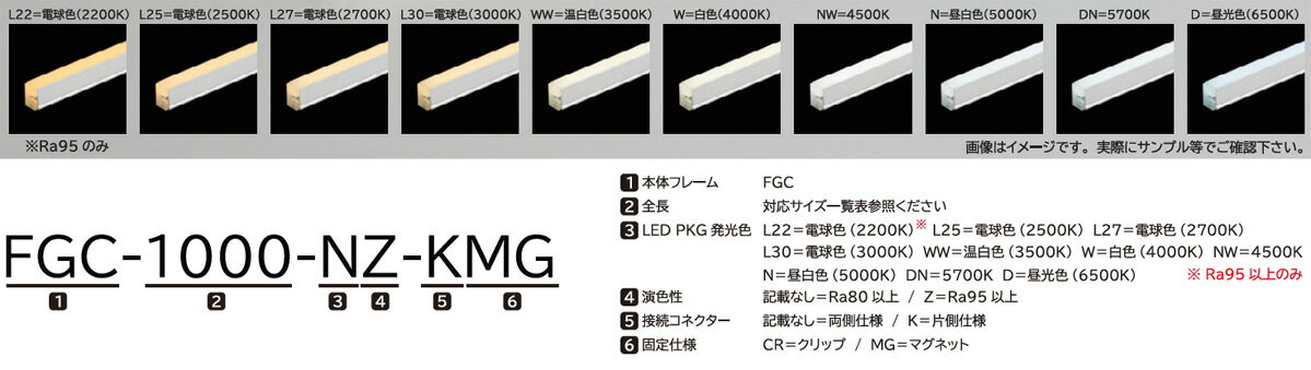 FKK LEDライン照明 FGC DC24V 高輝度スリム型 1467.5mm 専用調光器対応 (電源トランス・コード別売) FGC1468 ※受注生産品