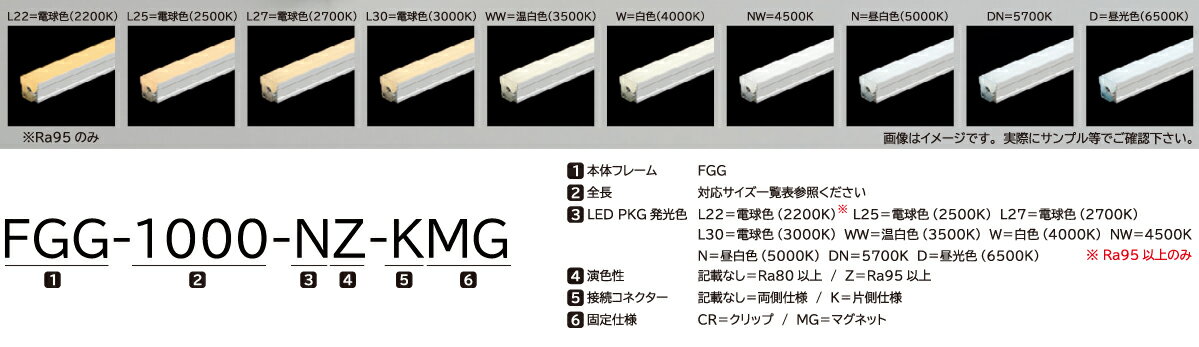 FKK LEDライン照明 FGG DC24V スタンダード 587.5mm 専用調光器対応 (電源トランス・コード別売) FGG588 ※受注生産品 [2]