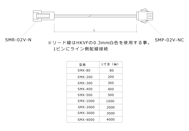 FKK 延長コード 1000mm (器具と同時購入のみ) SMX1000