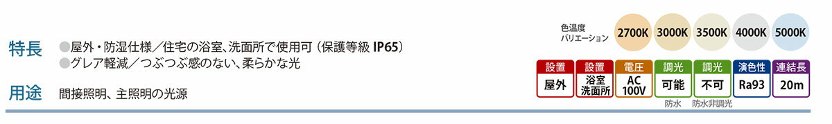森山産業　LED照明　ソリッドスリムライン防水　屋外　防湿　100V　全長849mm　電...