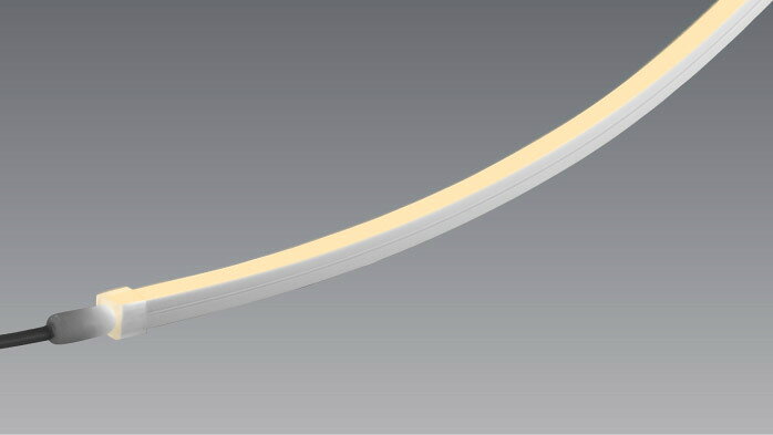 メーカー： TES LIGHTING / テスライティング シリーズ名：屋外屋内兼用HighQoonela ミルキーTQMHDシリーズ 入力電圧：DC24V 重量：0.13kg 演色性：Ra80以上 本体：シリコン ※以下のオプション品は別途必要です。 ≪直流電源装置≫ Aタイプ調光用/Bタイプ調光用 ※適合する直流電源装置をお選びください。 ≪適合調光器≫ TES LIGHTNG：TLC-0006TLC-0007TLC-0007B ≪オプションパーツ≫ アルミレール固定用樹脂レール曲げレール 仮止め用仮止め用両面テープクリップ ※LEDにはバラツキがあるため、発光色、明るさが異なる場合があります。 ※1回路での、トランスからLED端末までの最大延長は、合計LED本体長さは最大5m以内としてください。 また、最大送りリード線長さについても、最大5m以内まででお願いします。 ※条件により、実際のカラーと異なって見えることがあります。 ※受注生産品のため、ご注文後1〜2週間ほどお時間をいただきます。 ※受注生産品のため、ご注文後の返品・交換・キャンセルは出来ませんのでご了承ください。 関連キーワード LED間接照明 照明器具 間接光 建築化照明 LED ライト お店用 店舗用 店舗照明 住宅用 ショールーム照明 ディスプレイ照明 調光 コーブ照明 コーニス照明 スリット照明 什器用 フットライトTES　LIGHTING/テス・ライティング屋外屋内兼用HighQoonela ミルキーコードタイプTQMHD-1014 ■特徴 屋外軒下と屋内、両方で使用可能。 35℃以下の場所なら温浴施設内での使用も可能。スタンダードモデルの1.5倍超の照度。（758lm/m）こちらは垂直曲げタイプの商品です。 50mm単位で5014mmまでオーダーメイド（別途見積） 日本国内生産 ※1回路での、トランスからLED端末までの最大延長は、合計LED本体長さは最大5m以内としてください。 また、最大送りリード線長さについても、最大5m以内まででお願いします。 ※この商品は電気工事士による取付工事が必要です。 資格を有しない一般消費者は、取付・取替工事を行うことは法律上できません。 ≪TES LIGHTING　屋外屋内兼用HighQoonela ミルキー TQMHDシリーズ　コードタイプ≫ TQMHD-1010 本体全長（mm） 端末形状 品番 色温度 皮相電力 消費電力 演色性 メーカー希望小売価格 単価 1010 両側コード TQMHD-1014-17-D 1700K (100V)16.8VA/(200V)18.2VA (100V)16.7W/(200V)16.5W Ra80以上 33,000円 23,100円 TQMHD-1014-19-D 1900K TQMHD-1014-22-D 2200K TQMHD-1014-25-D 2500K TQMHD-1014-27-D 2700K TQMHD-1014-30-D 3000K TQMHD-1014-35-D 3500K TQMHD-1014-40-D 4000K TQMHD-1014-45-D 4500K TQMHD-1014-50-D 5000K TQMHD-1014-57-D 5700K 片側コード TQMHD-1014-17-S 1700K TQMHD-1014-19-S 1900K TQMHD-1014-22-S 2200K TQMHD-1014-25-S 2500K TQMHD-1014-27-S 2700K TQMHD-1014-30-S 3000K TQMHD-1014-35-S 3500K TQMHD-1014-40-S 4000K TQMHD-1014-45-S 4500K TQMHD-1014-50-S 5000K TQMHD-1014-57-S 5700K ※条件により、実際のカラーと異なって見えることがありますので、ご了承ください。 ■各部の名称［図は一部を省略抽象化した図です］ ※写真をクリックすると拡大します。 ■取り付ける前にご確認ください。 ・器具重量、保守点検の際にかかる力に十分耐えるよう取付部の強度を確保してください。 　不備があると、器具落下事故の原因となります。 ・点検及び交換可能な場所にLEDテープ・電源を設置してください。 ・曲面に取付ける場合の最少半径は50mm以上です。最少半径以上曲げたり小口方向には無理に曲げて使用しないでください。 　回路が破損して故障の原因となります。 ・本体はシリコン製です。引っぱると伸びて寸法が変わります。本体を引っぱらないでください。 ※写真をクリックすると拡大します。 ■取付方法 ※必ず電源を切ってください。 1.取付方法に合わせて、取付用クリップ、アルミレール等を使用してテープライト本体を確実に取り付けてください。 取付に不備があると、器具落下の原因となります。 ※屋外軒下にて使用する場合、落下等の恐れがある為、取付用オプションにて確実に取り付けてください。 ※水の直接かかる場所・直射日光・水没環境・結露する場所には、使用しないでください。 ※サウナ等の高温環境、海・温泉などの塩害・腐食性ガス環境には、使用しないでください。 ※写真をクリックすると拡大します。 ■電源との接続 1.1回路での送りリード線長さについては5m以内(A寸法合計)、合計LED本体長さは5m以内(B寸法合計)としてください。 （※下記回路図参照） 2.直流電源とテープライト本体を接続する際、必ず極性を合わせて結線を行ってください。 極性を間違えると器具損傷・破損・火災の原因となります。 3.電源については調光動作確認が取れている下記の電源をご使用ください。※下記画像を参照 ※写真をクリックすると拡大します。 ■PWM調光器との接続 ※写真をクリックすると拡大します。