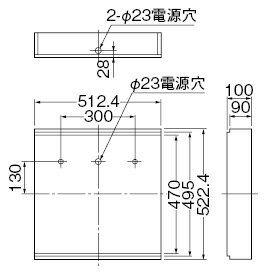 東芝 LED誘導灯用 壁埋込BOX A級用 BOX44370 ※受注生産品 [2]