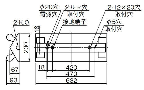 三菱　逆富士直管形LED照明器具　防雨・防湿タイプ　MILIE（ミライエ）　Lファインeco　FLR20形×2　100〜242V　昼白色　1300lm×2　固定出力形（ランプ付）　ELLWV2072AHJ+LDL20TN1013G3　※受注生産品 alllight-10042424 オールライト サンプル画像2