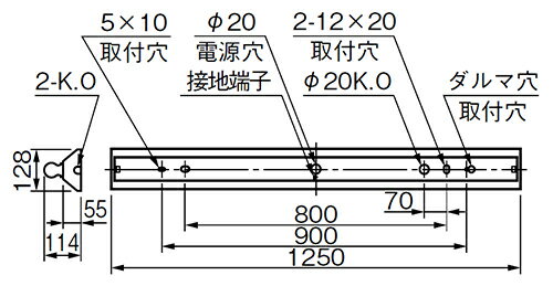 三菱 逆富士直管形LED照明器具 防雨・防湿タイプ MILIE(ミライエ) Lファインeco FLR40形×1 100〜242V 昼白色 高出力3700lm×1 初期照度補正タイプ(ランプ付) ELLYWV4011AAHJ+LDL40TN2737G3 [2]