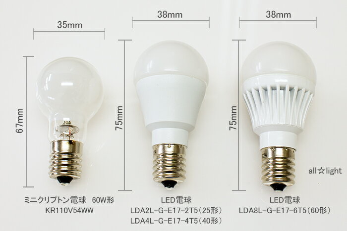 アイリスオーヤマ　エコハイルクス　LED電球　ミニクリプトン形(小形電球形)　小形電球40形相当(40W形相当)　全光束440lm　電球色相当　E17口金　広配光タイプ（約180°）　LDA4LGE174T5