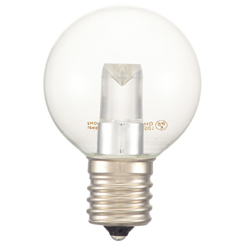 オーム電機　LED電球　ミニボール球　装飾用　1.2W　55lm　クリア電球色　G40（外径40mm）　E17　LDG1LHE1715C