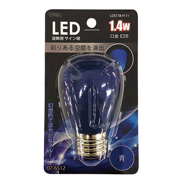 Small Light Bulbs - オーム電機　LED電球　LEDカラー電球　装飾用　サイン球　E26　セラミック　1．4W　青（ブルー）　LDST1BH11