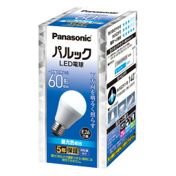 パナソニック　LED電球　一般電球タイプ 下方向を照らすタイプ　Ra80　60形相当（60W形相当)　昼光色（6500K）　810lm　7．0W　E26口金　LDA7DHS6