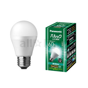 パナソニック パルック LED電球 一般電球タイプ 広範囲を照らすタイプ Ra80 60形相当(60W形相当) 昼白色(5000K) 810lm 7.0W E26口金 LDA7NGK6