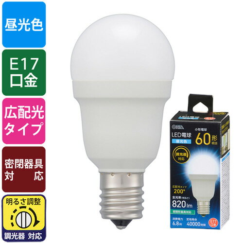 オーム電機　LED電球小形　ミニクリプトン形　60W形　60形相当　広配光タイプ　調...