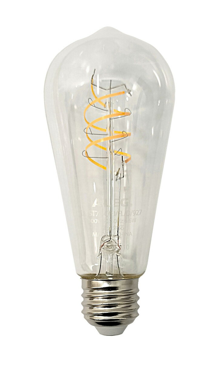 ALEG　Spiral Filament LED　フィラメントLED電球　エジソン形　LED用逆位相調(diào)光器に対応　60W形（60W相當(dāng)）　840lm　6.6W　E26　電球色2700K　LDST7LC60FLD927