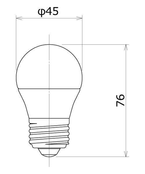 TOZAI バッテリー用LED電球 E26口金 屋内用 A45 DC12V～24V対応 高輝度タイプ 2.3W 250lm 電球色2700K TZA45E2623W12V24VF