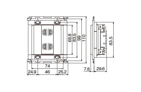 パナソニック　アドバンスシリーズ配線器具　ホーム保安灯専用埋込コンセント　セラミックホワイト　WTL40944W