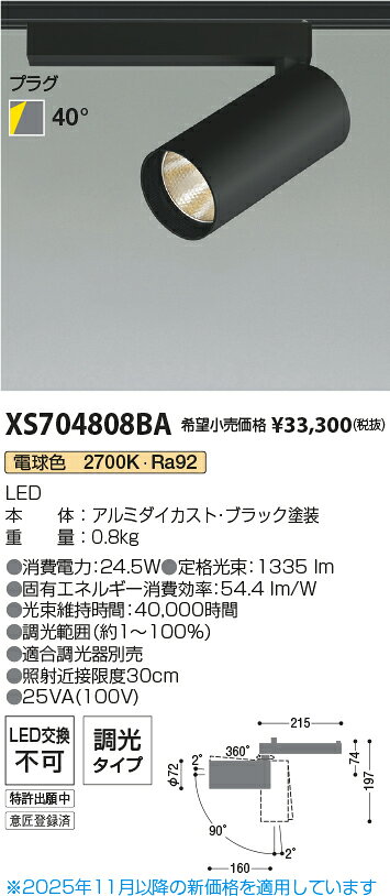 KOIZUMI　LEDスポットライト　配線ダクトレール用　HID35W相当　(ランプ付)　電球...