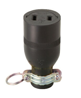 明工社　ゴムコネクターボデー　2P　15A　125V　セフティーワッシャ付　端子ねじサイズ：M3.5　ブラッ..