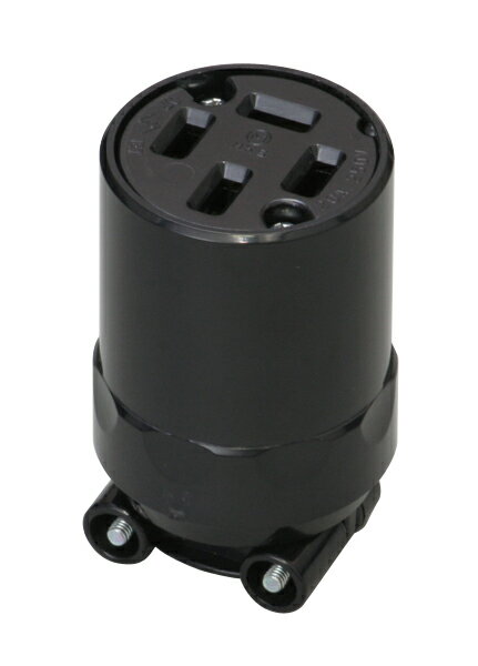 明工社 コネクターボデー 3M端子 A形 接地3P 20A 250V 樹脂製 ブラック MC2657