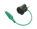 明工社 接地アダプター(B形) 耐トラッキングキャップ付 アースクリップ付 接地2P 15A 125V ME2985T1