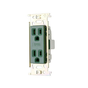 樂天商城 - 明工社　MLコンセント　ML接地ダブルコンセント　緑　15A　125V　ML端子　接地分離形　ML1287M