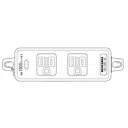 明工社 横形OA用接地タップ 2コ口 15A 125V パイロットランプ マグネット付 接地プラグ付 EM-QOC5m 白 MR7702TJK5 ※受注生産品