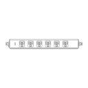 明工社 横形OA用平刃接地タップ 6コ口 15A 125V パイロットランプ マグネット付 ハーネスプラグ付 VCT5m 黒 MR7706NT5BBB ※受注生...