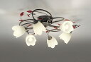 ODELIC シャンデリア 簡易取付 引掛シーリング 電球色 〜6畳 R15高演色LED LEDランプ付き OC257026LR