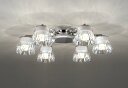 ODELIC シャンデリア LED一体型 LED×6 簡易取付A 引掛シーリング 電球色 連続調光 R15高演色LED 〜8畳 調光器別売 OC257138LR