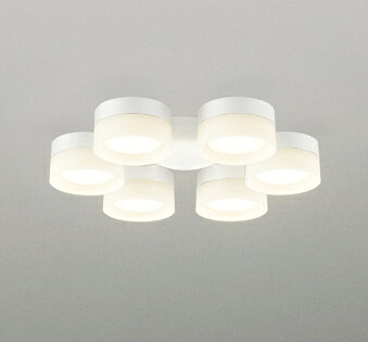 Interior Fans - ODELIC　シーリングファン　灯具　乳白セードタイプ・6灯　〜8畳　高演色LED　電球色2700K　ファン本体別売　オフホワイト　WF297LR