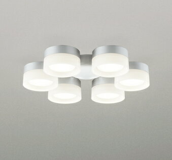 ODELIC　シーリングファン　灯具　乳白セードタイプ・6灯　〜8畳　高演色LED　温白色3500K　ファン本体別売　マットシルバー　WF299WR